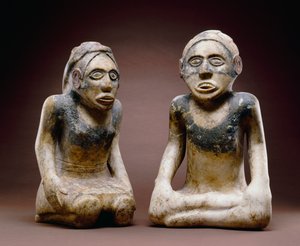 पुरुष और महिला आंकड़े, इटावा, 1200-1450 (संगमरमर)
